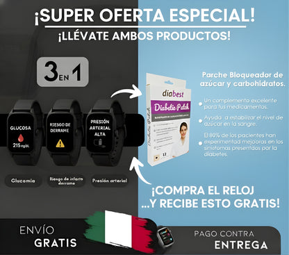 Black Friday: SmartWatch T500 — Medidor de Azúcar en Sangre + Estabilizador de Glucosa GRATIS